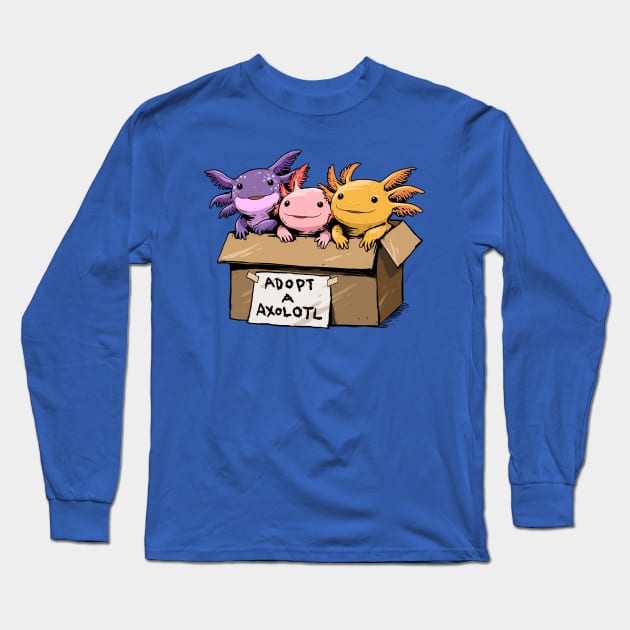 Axolotl in a Box: The Cutest Pet You'll Ever Get! Long Sleeve T-Shirt by GoshWow 